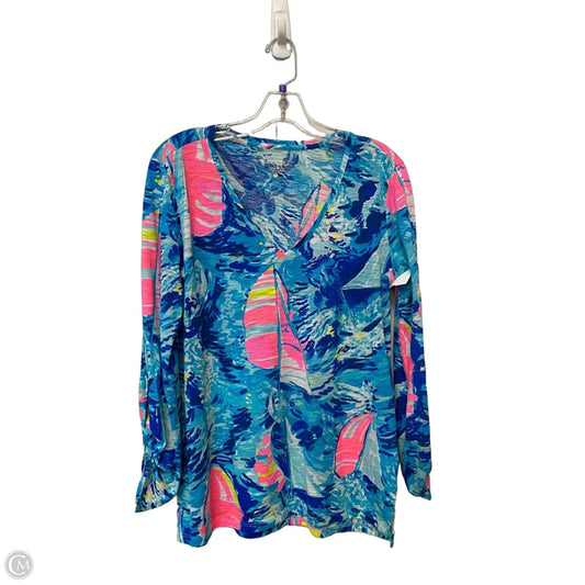 Top Long Sleeve Designer By Lilly Pulitzer In Blue, Size: S