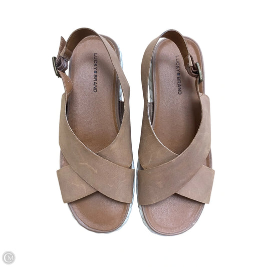 Sandals Flats By Lucky Brand In Tan, Size: 9