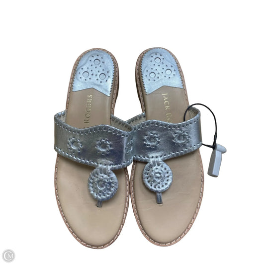 Sandals Flip Flops By Jack Rogers In Silver, Size: 10
