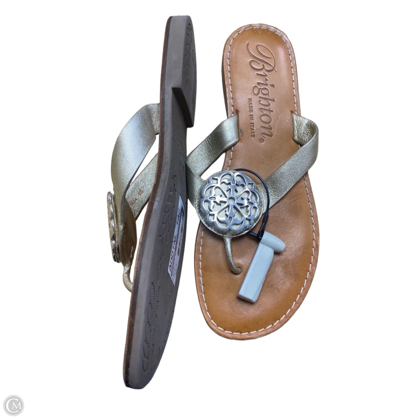 Sandals Flip Flops By Brighton In Gold, Size: 9.5