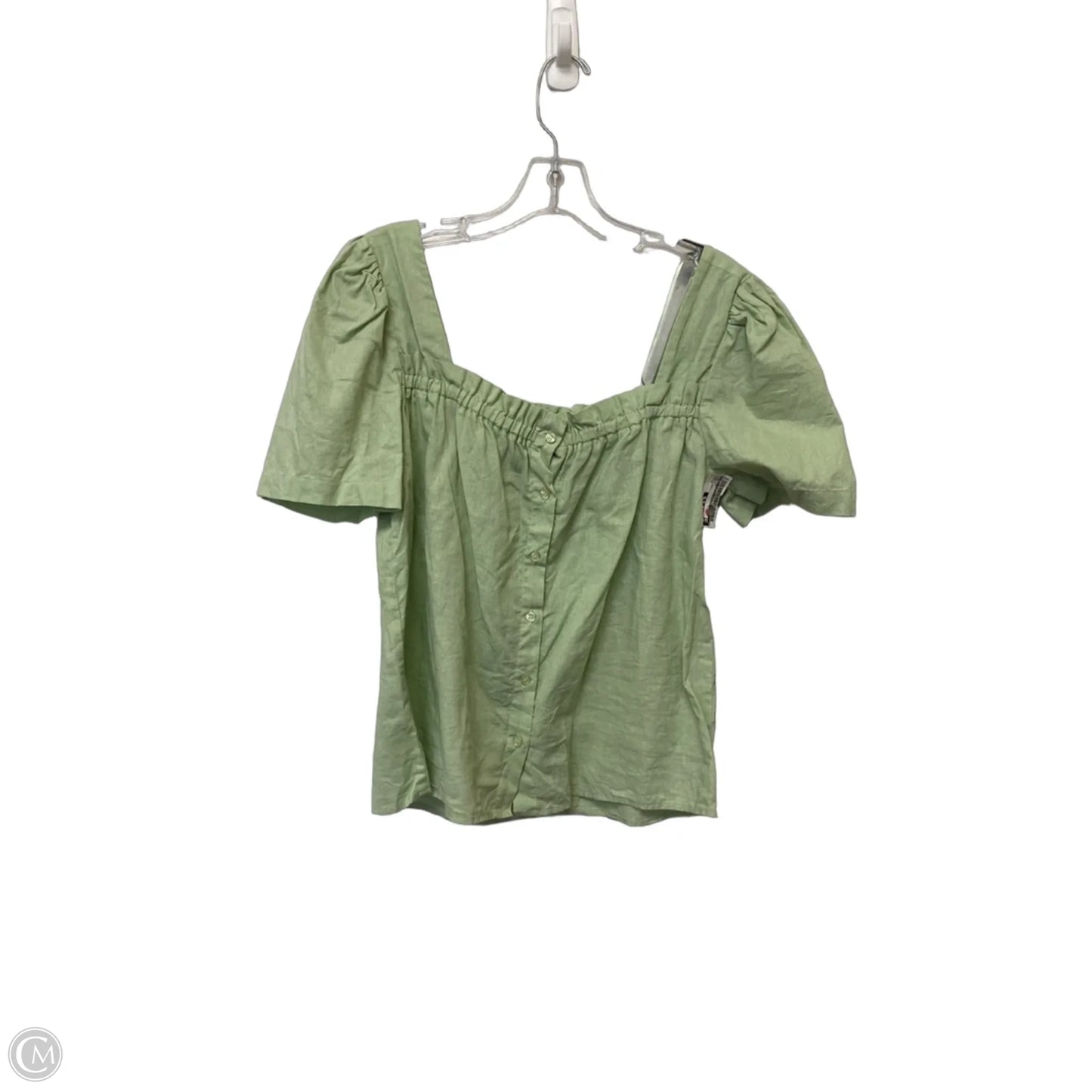 Top Short Sleeve By Saks Fifth Avenue In Green, Size: M