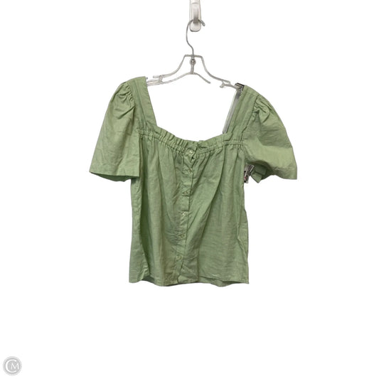 Top Short Sleeve By Saks Fifth Avenue In Green, Size: M
