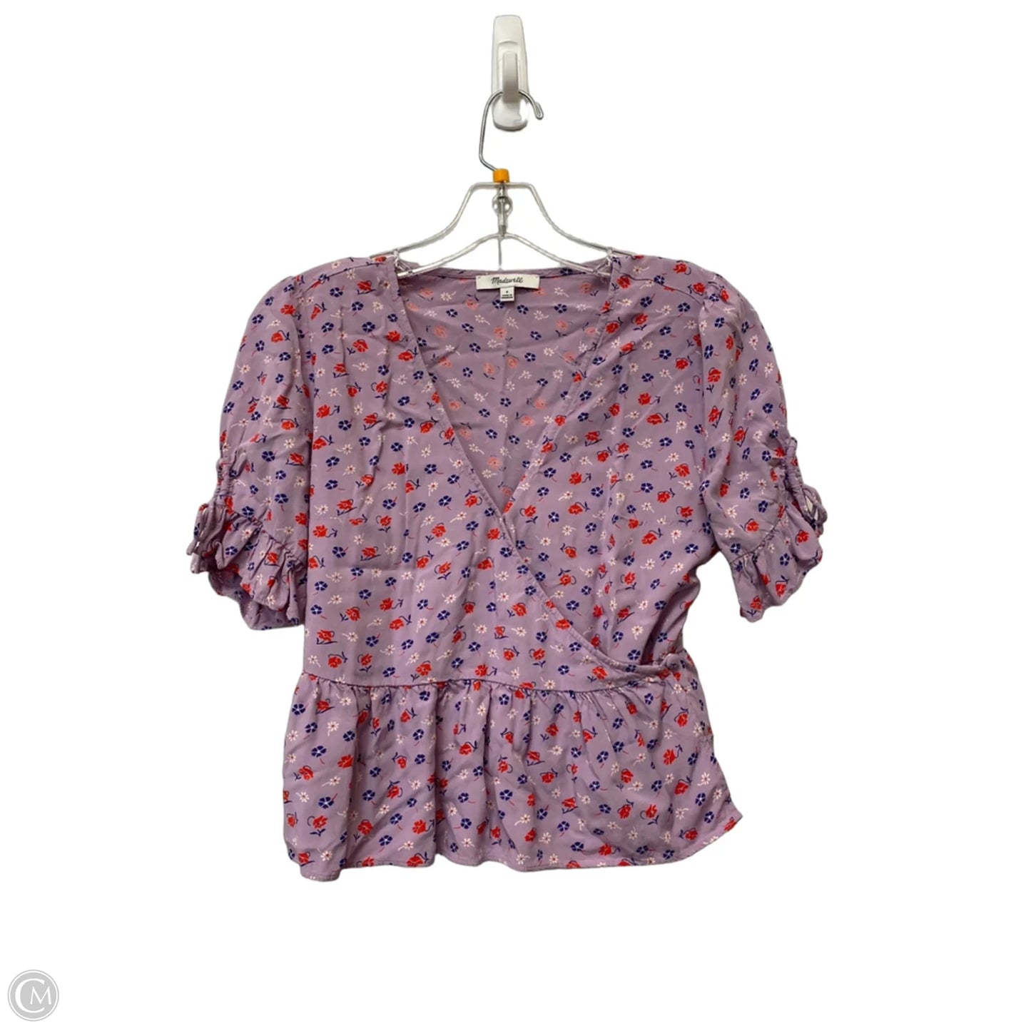 Top Short Sleeve By Madewell In Floral Print, Size: 0