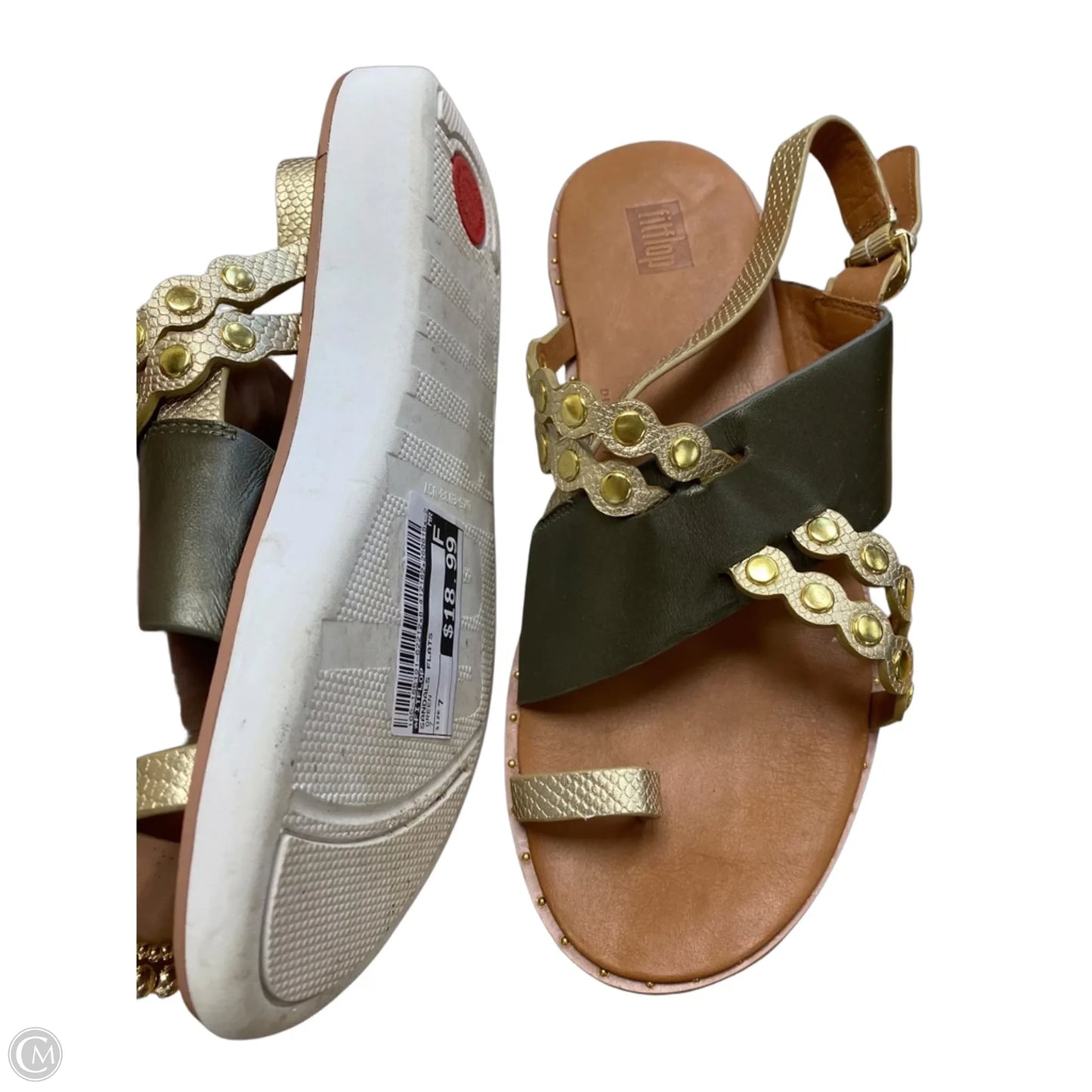 Sandals Flats By Fitflop In Green, Size: 7