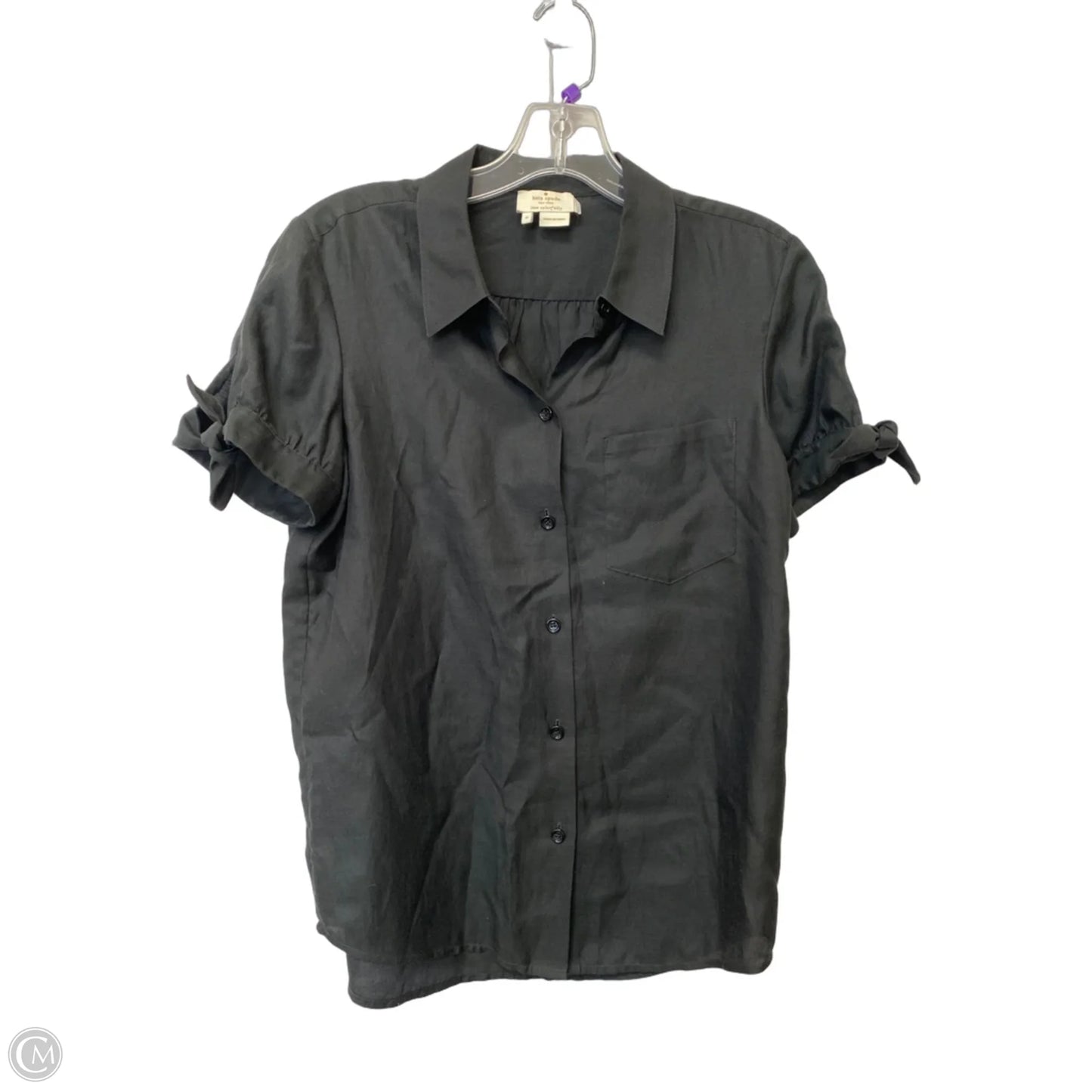 Top Short Sleeve Designer By Kate Spade In Black, Size: 6