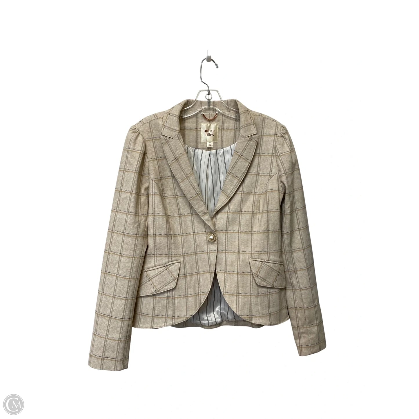 Blazer By Clothes Mentor In Tan, Size: M