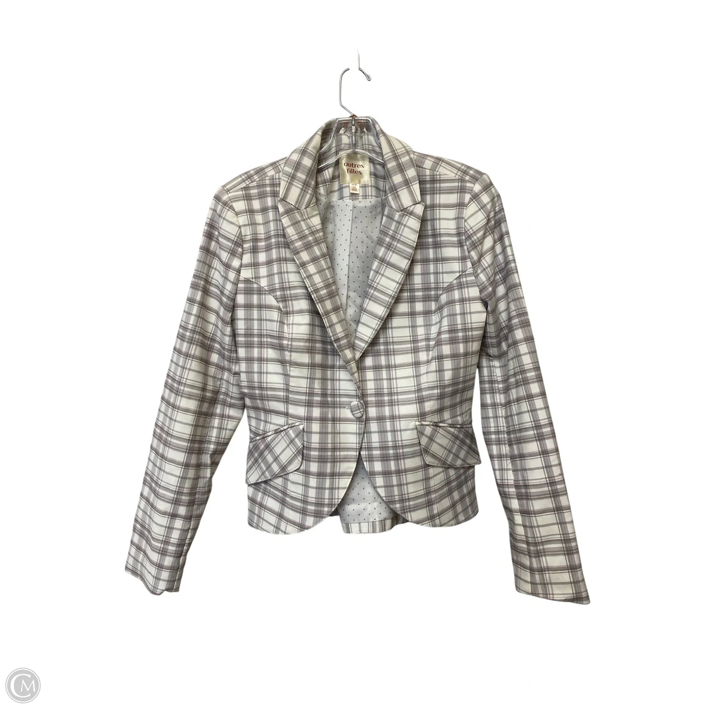 Blazer By Clothes Mentor In Plaid Pattern, Size: M
