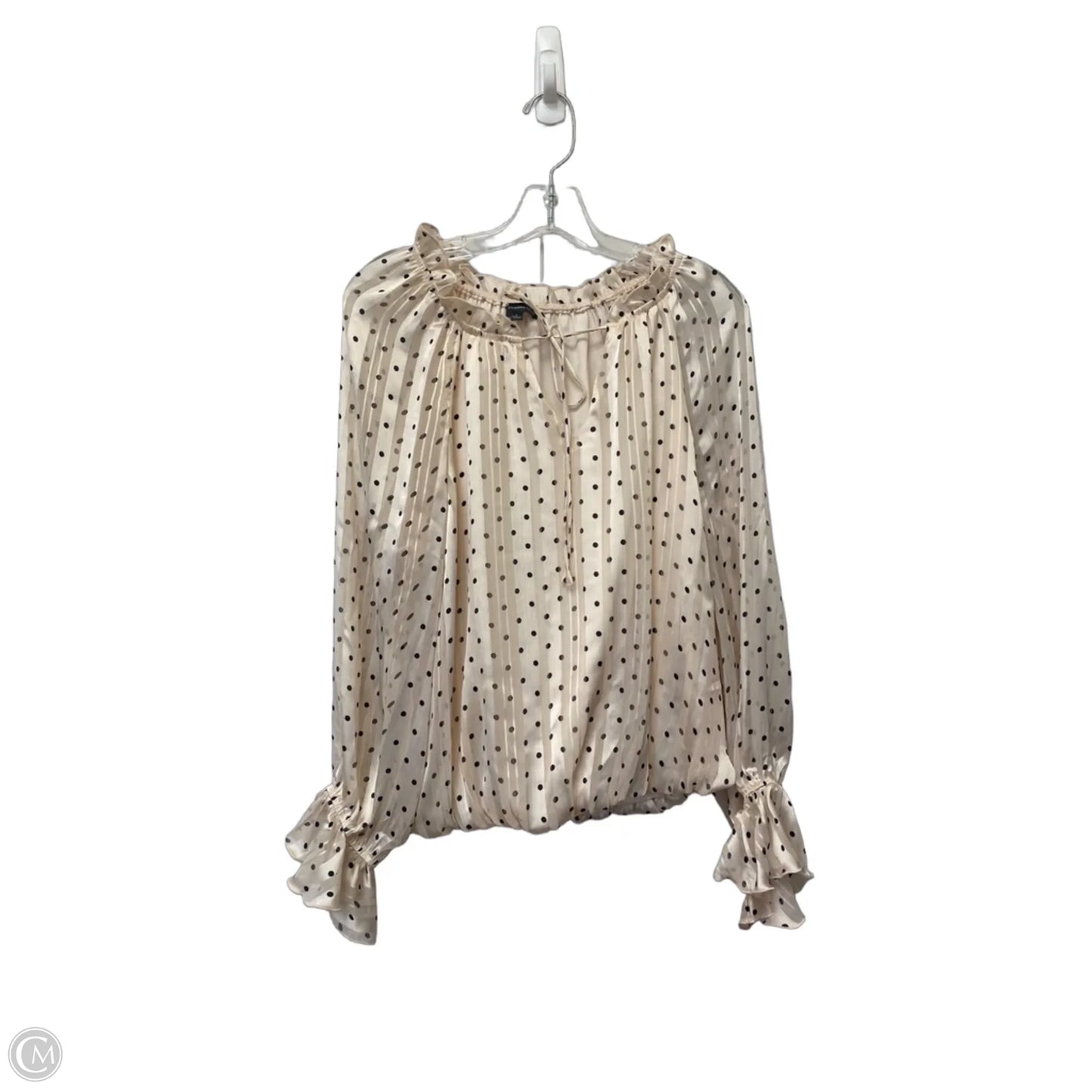 Top Long Sleeve By Adrianna Papell In Polkadot Pattern, Size: S