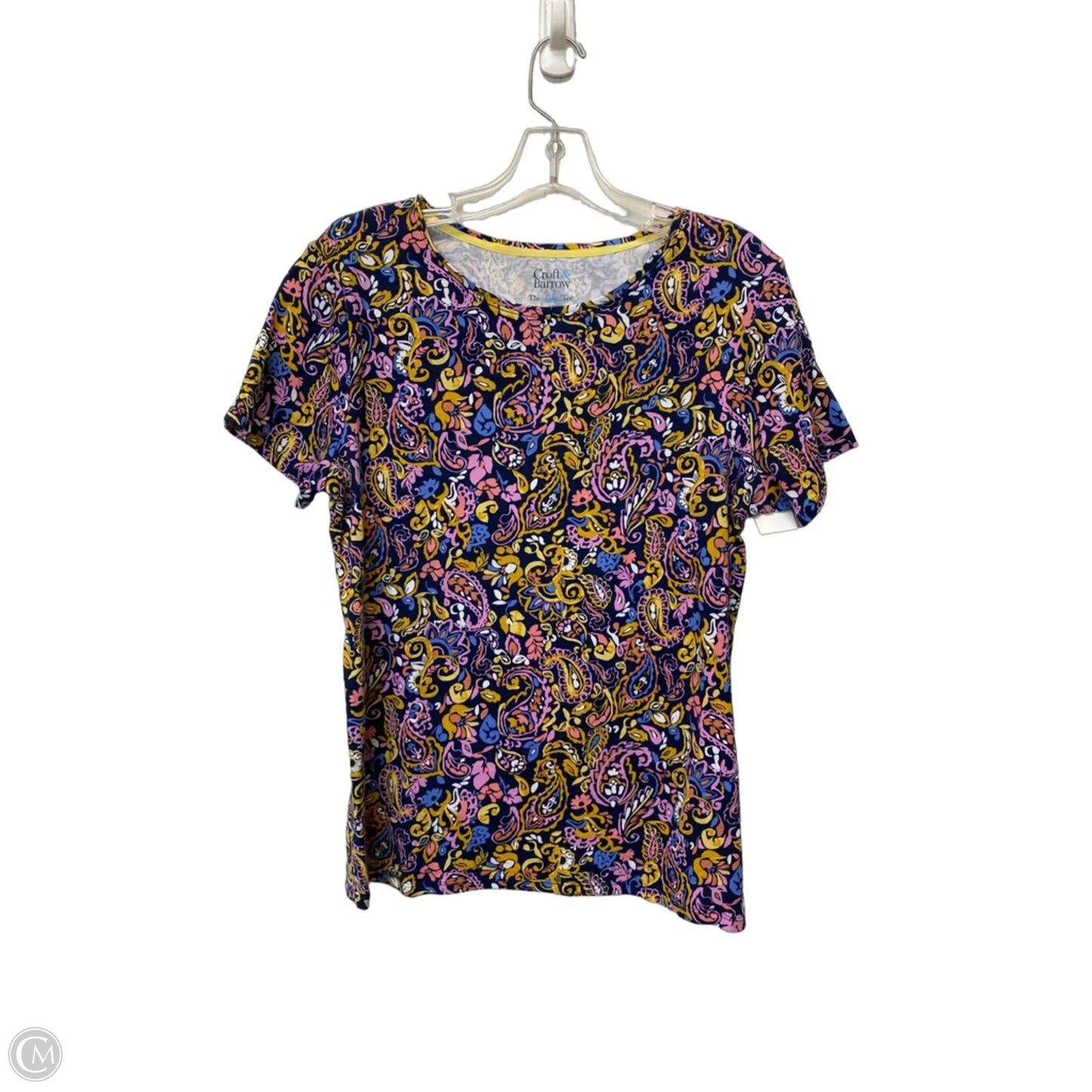 Top Short Sleeve By Croft And Barrow In Floral Print, Size: M