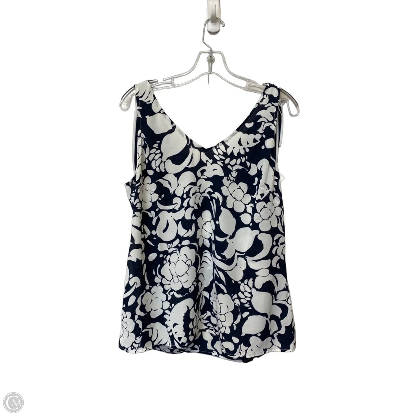 Top Sleeveless By Cabi In Blue & White, Size: M