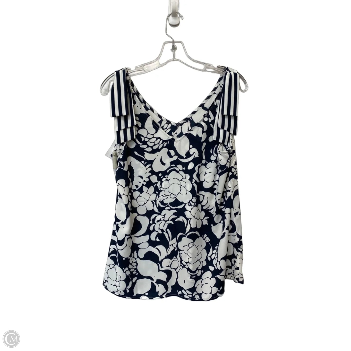 Top Sleeveless By Cabi In Blue & White, Size: M