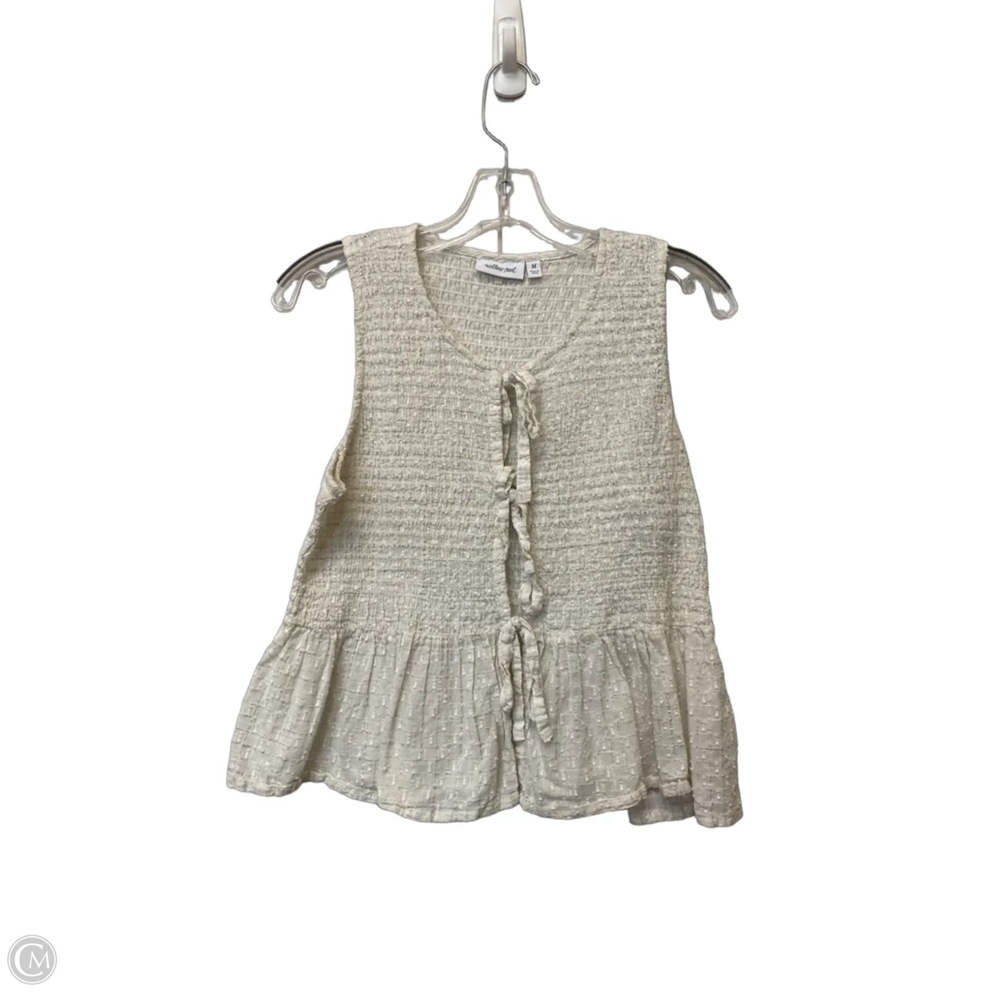 Top Sleeveless By Willow & Root In White, Size: M