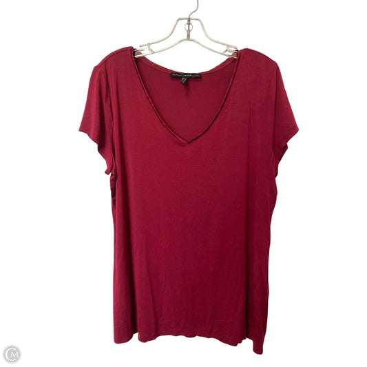 Top Short Sleeve Basic By White House Black Market In Maroon, Size: Xl