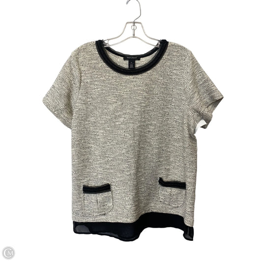 Top Short Sleeve By White House Black Market In Black & White, Size: Xl