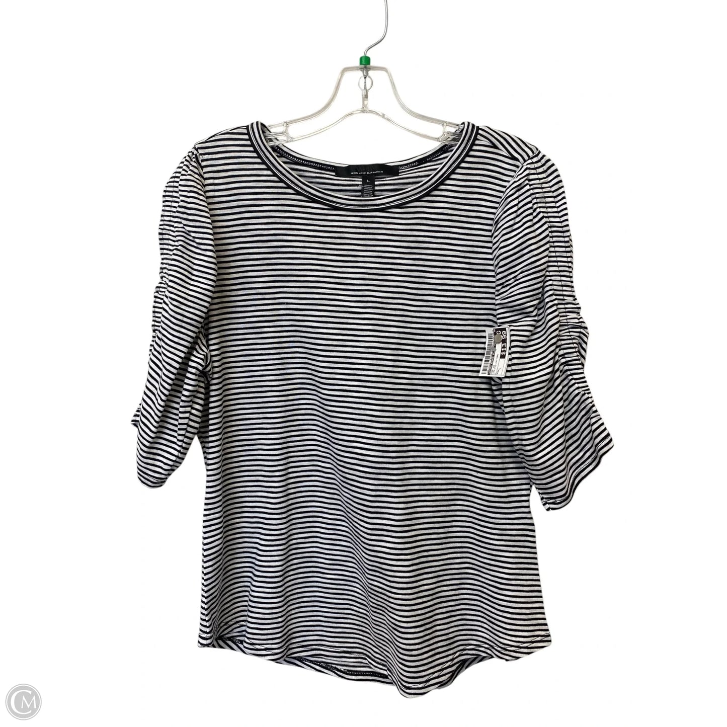 Top Long Sleeve By White House Black Market In Striped Pattern, Size: L