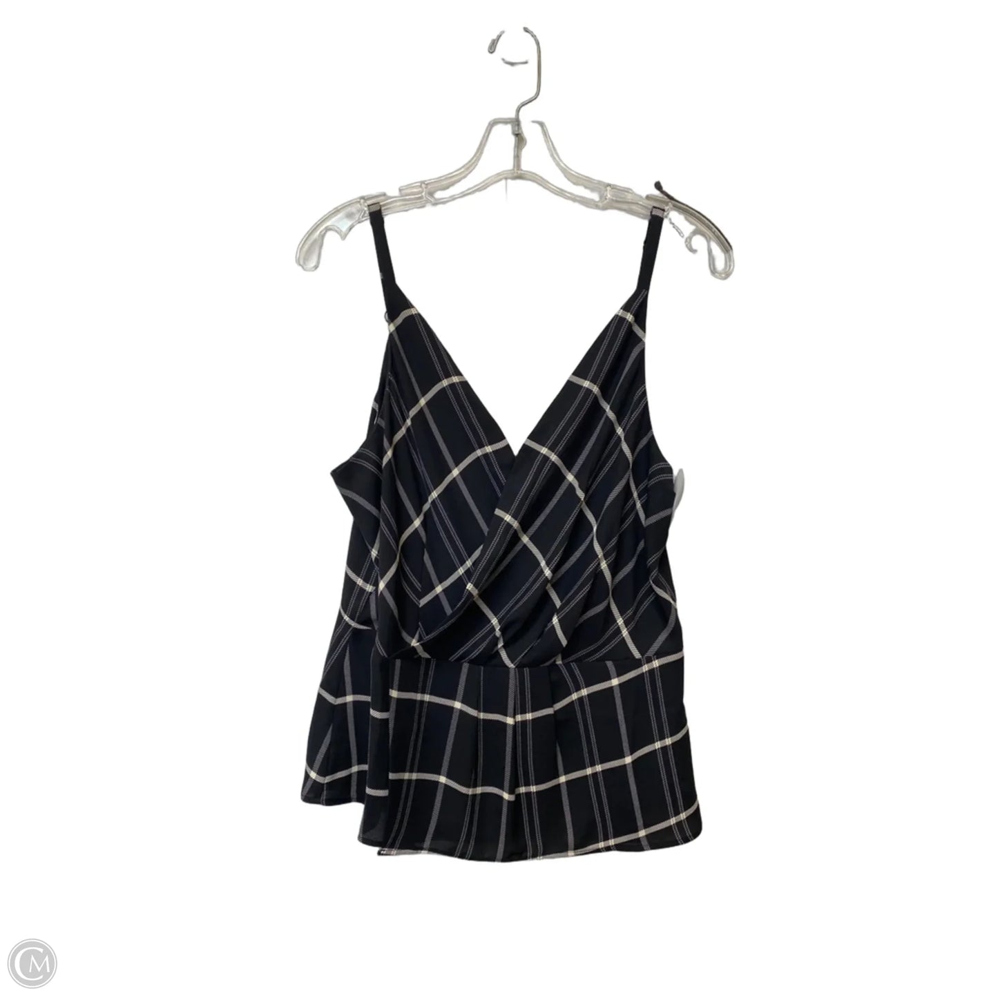 Top Sleeveless By Cabi In Plaid Pattern, Size: 10