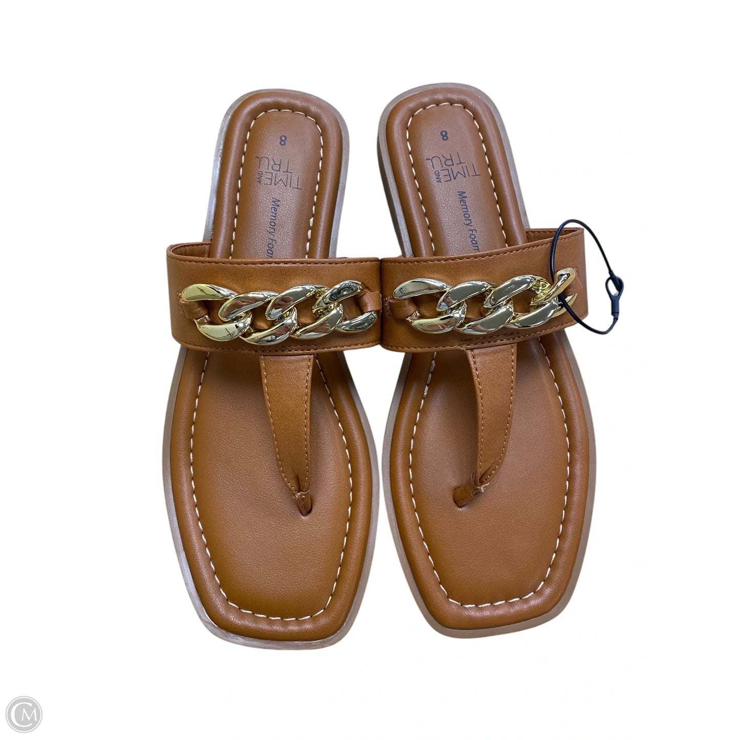 Sandals Flats By Time And Tru In Brown, Size: 8