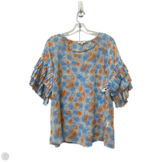 Top Short Sleeve By Umgee In Floral Print, Size: L