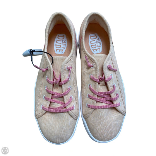 Shoes Flats By Hey Dude In Orange, Size: 9