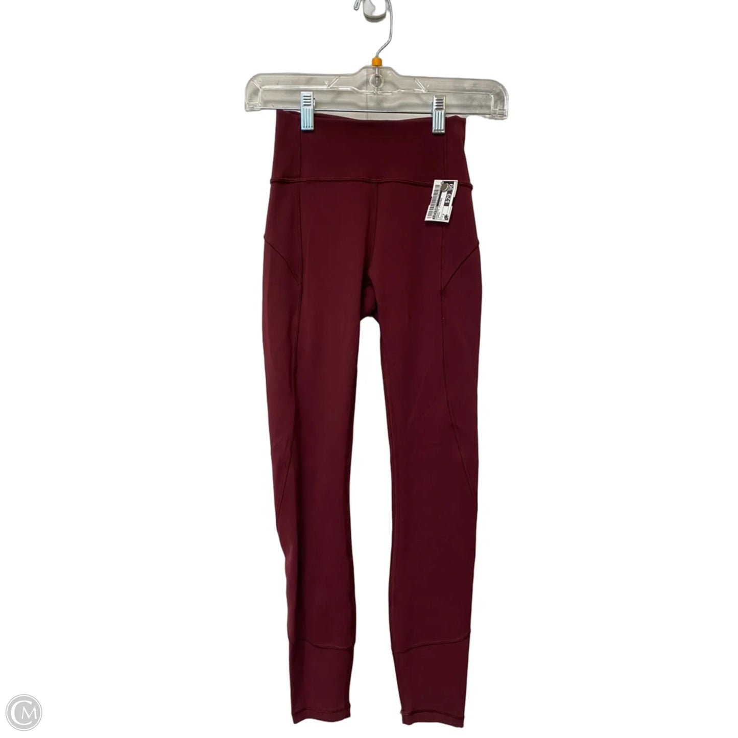 Athletic Leggings By Lululemon In Maroon, Size: 2