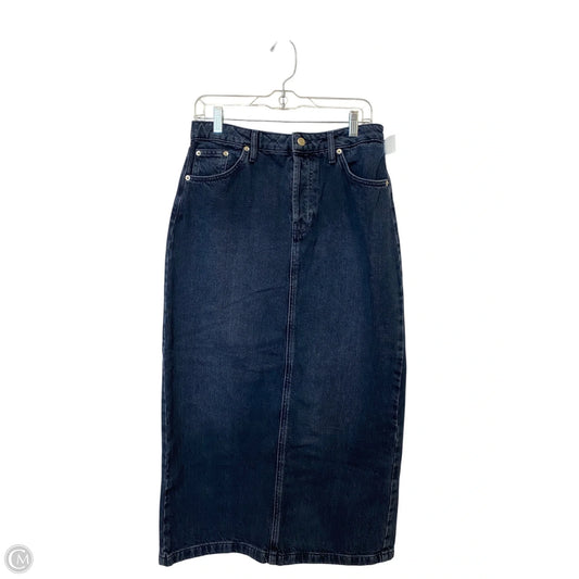 Skirt Maxi By Top Shop In Blue Denim, Size: 8