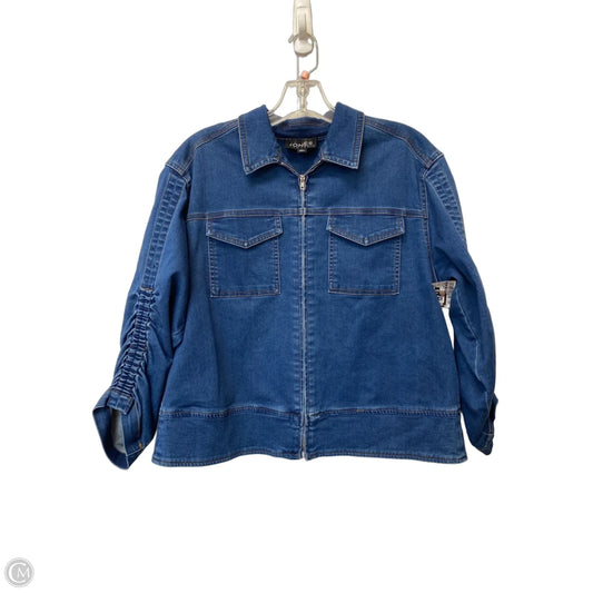 Jacket Denim By Jones And Co In Blue Denim, Size: Lp