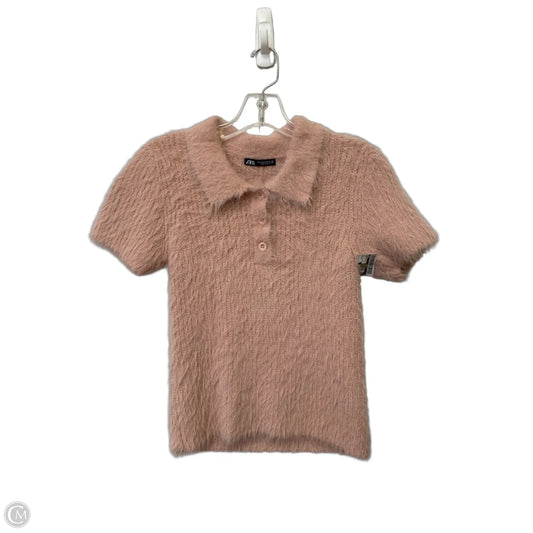 Sweater Short Sleeve By Zara In Pink, Size: M