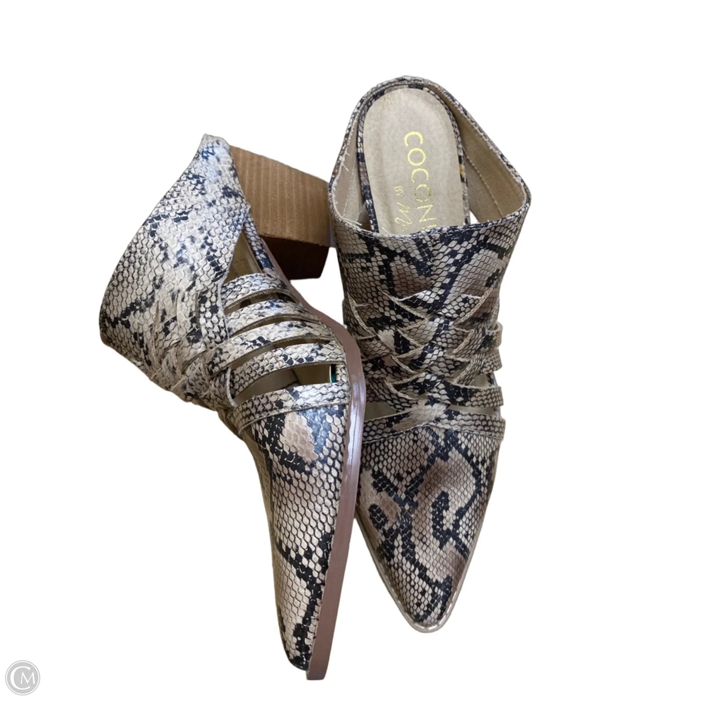 Shoes Heels Block By Coconuts In Snakeskin Print, Size: 8.5