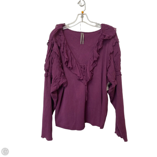 Top Long Sleeve By Anthropologie In Purple, Size: 3x