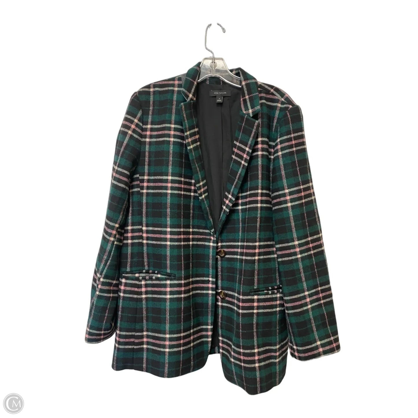 Blazer By Ann Taylor In Plaid Pattern, Size: 14