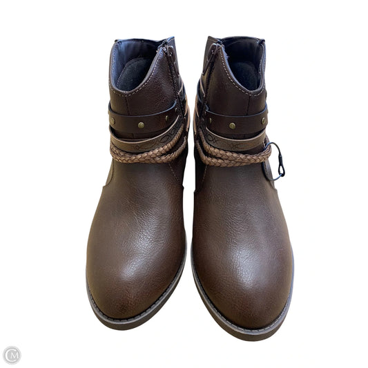 Boots Ankle Heels By Jelly Pop In Brown, Size: 9.5
