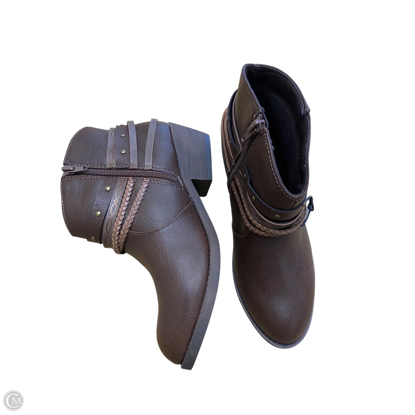 Boots Ankle Heels By Jelly Pop In Brown, Size: 9.5