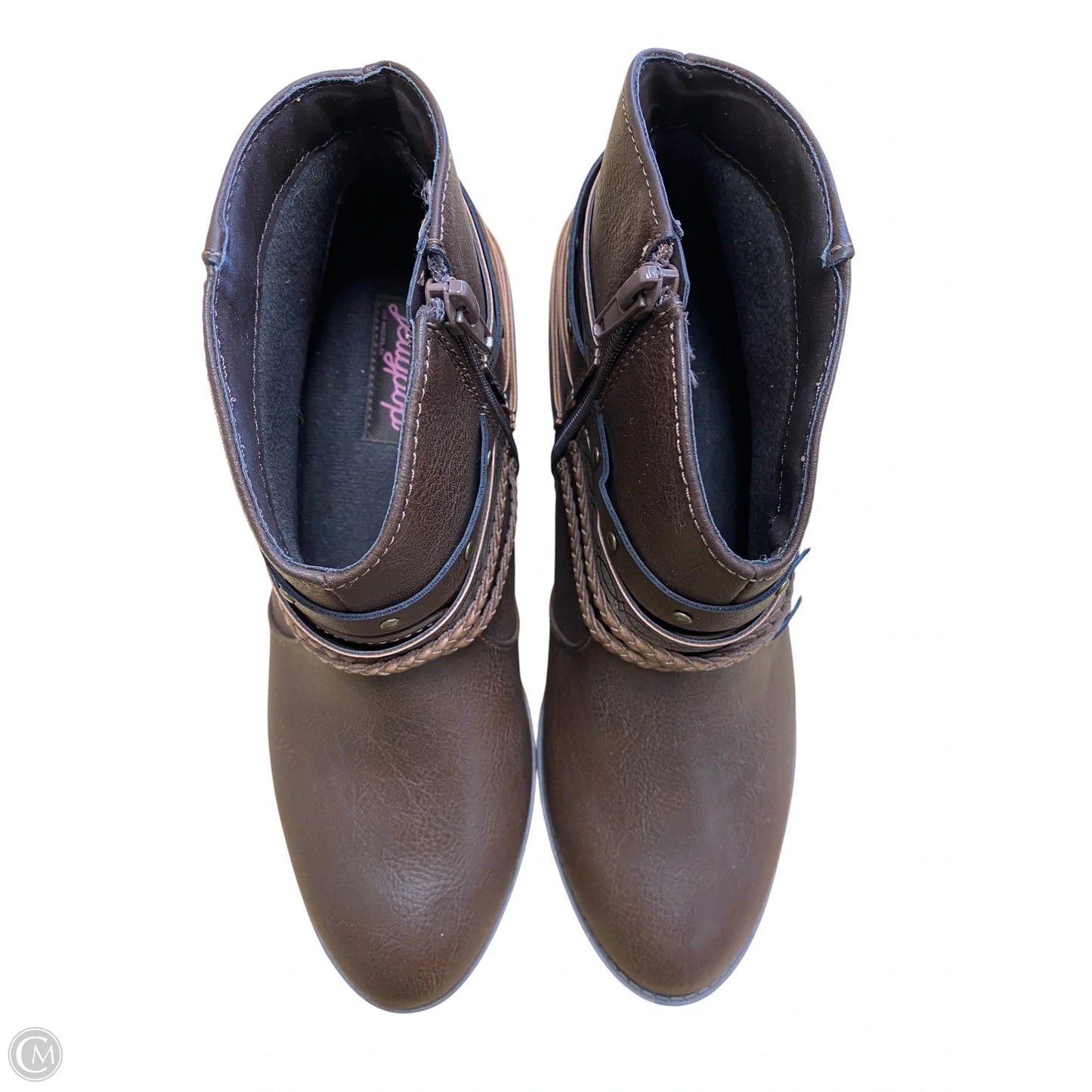 Boots Ankle Heels By Jelly Pop In Brown, Size: 9.5