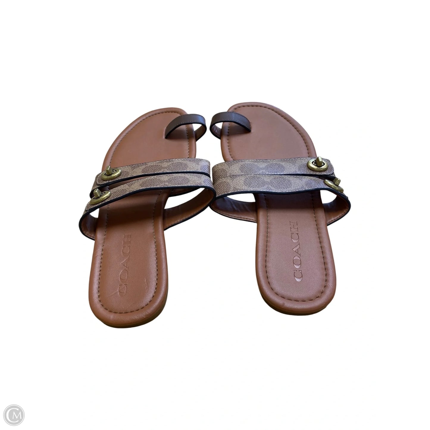 Sandals Designer By Coach In Tortoise Shell Print, Size: 7.5