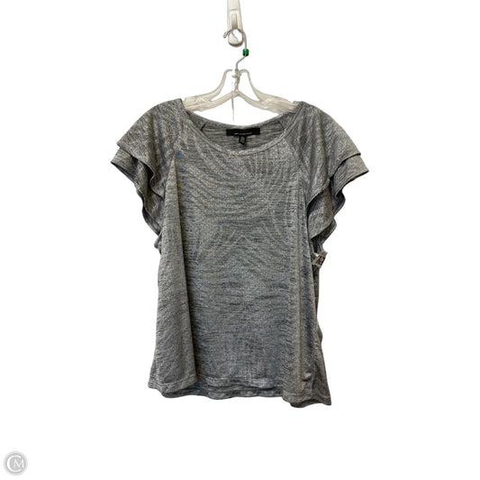 Top Short Sleeve By White House Black Market In Grey, Size: Xl