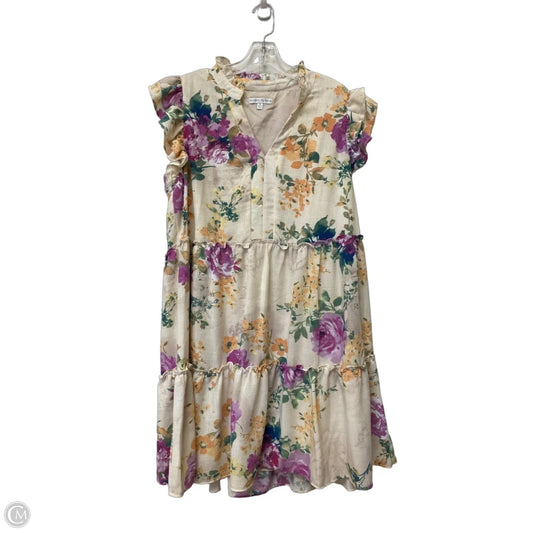 Dress Casual Midi By Sandra Darren In Floral Print, Size: Xl