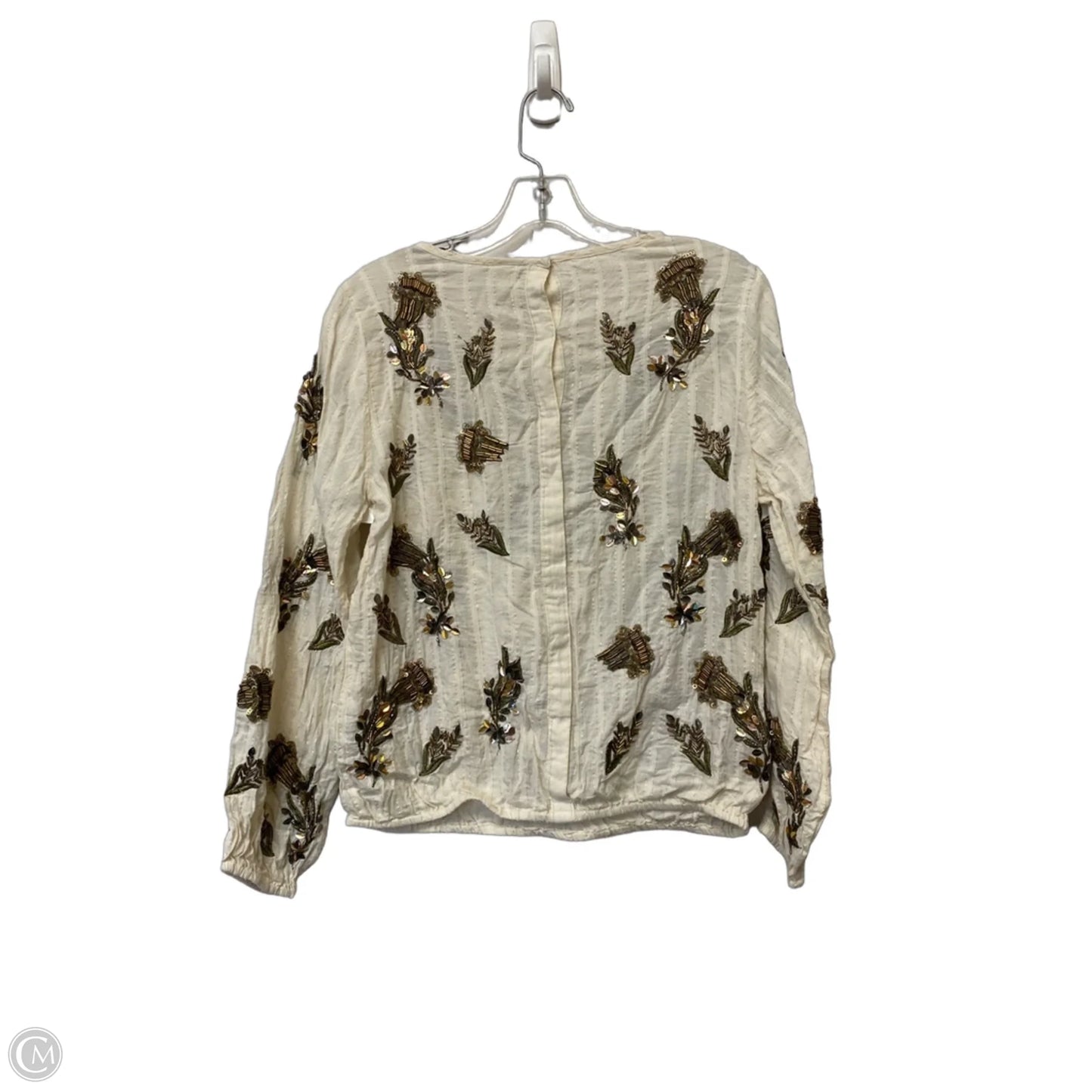 Top Long Sleeve By Clothes Mentor In Cream, Size: Xxs