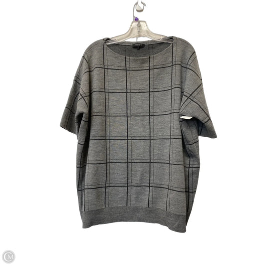 Top Short Sleeve Designer By Lafayette 148 In Grey, Size: L