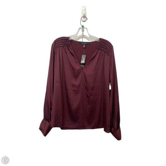 Top Long Sleeve By White House Black Market In Maroon, Size: L