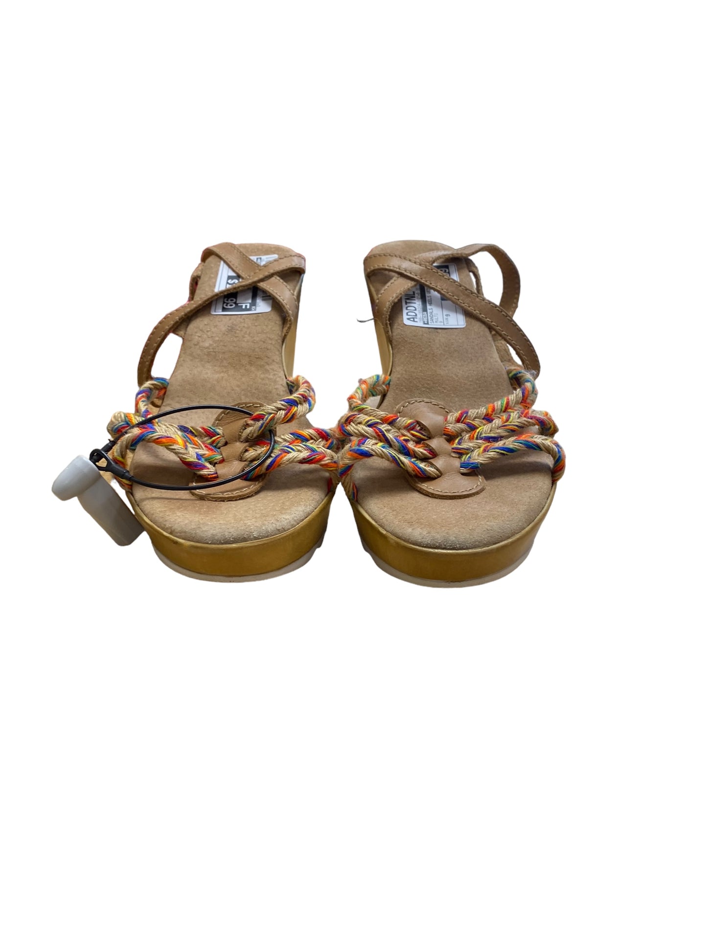 Multi-colored Sandals Heels Wedge Reba, Size 9