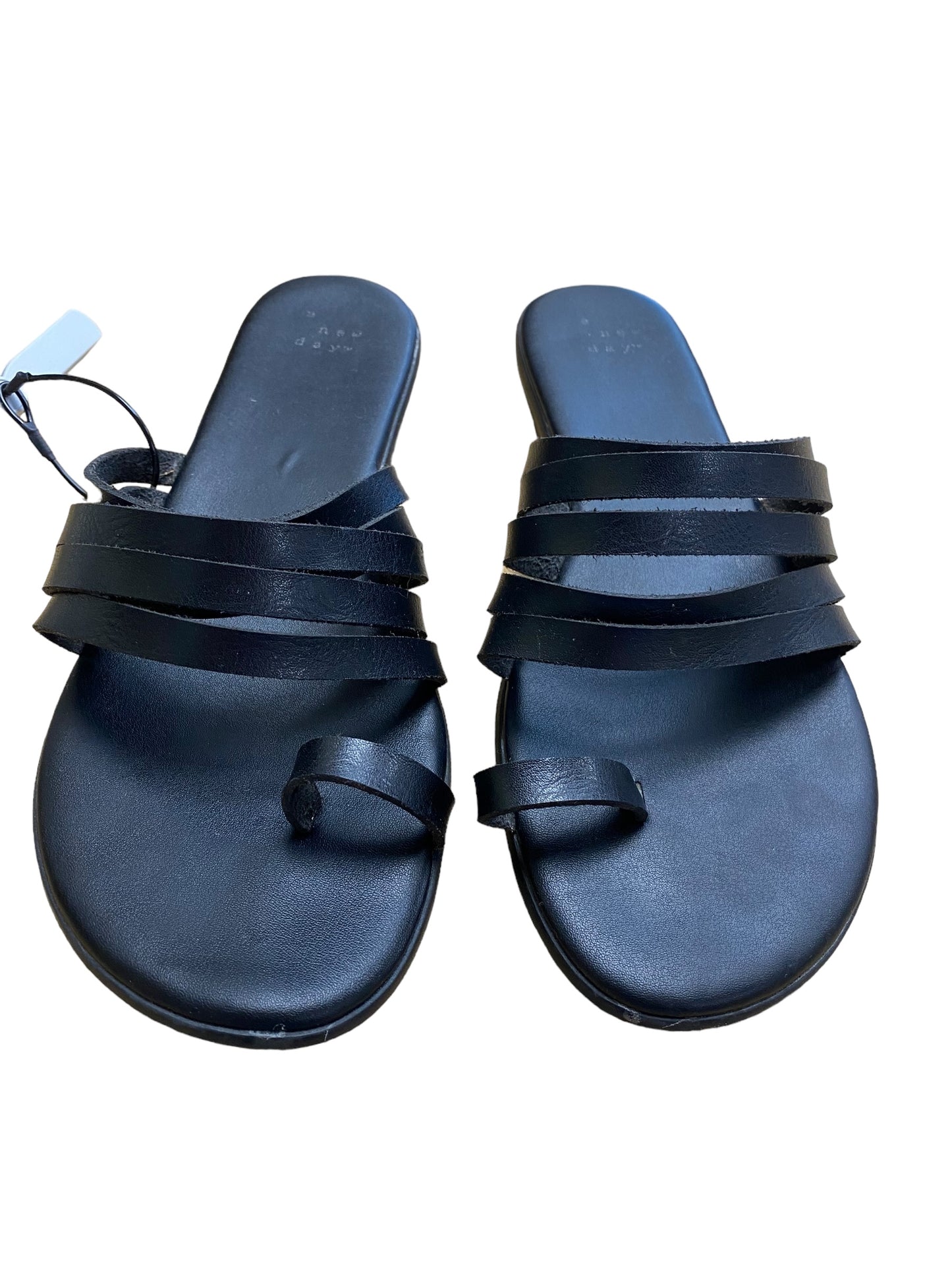 Black Sandals Flip Flops A New Day, Size 7.5