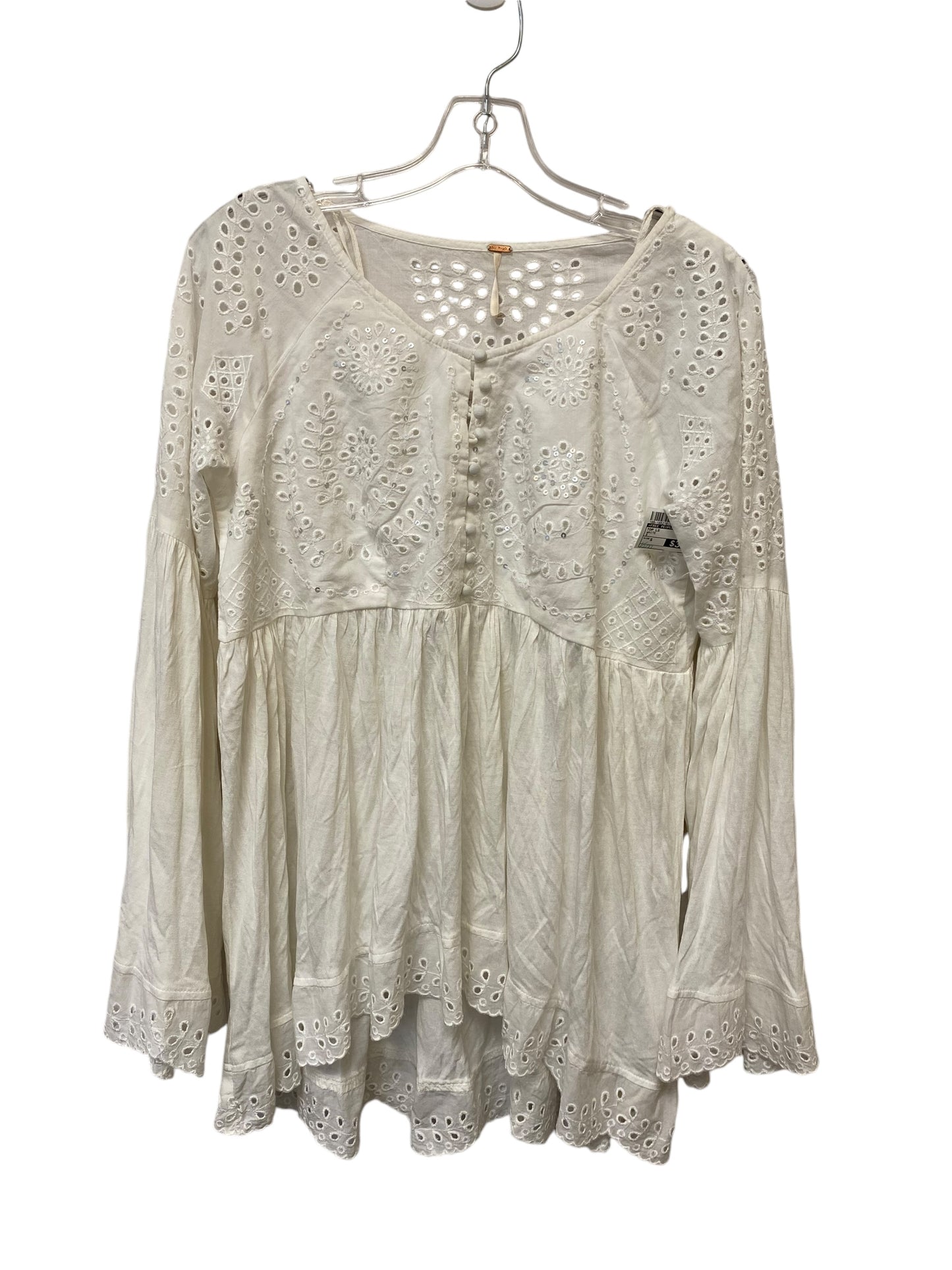 Top Long Sleeve By Free People In White, Size: S