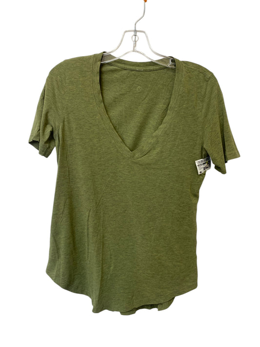 Athletic Top Short Sleeve By Lululemon In Green, Size: S