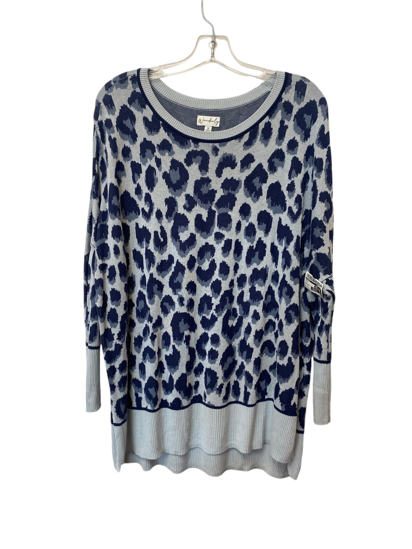 Top Long Sleeve By Wonderly In Blue, Size: 1x