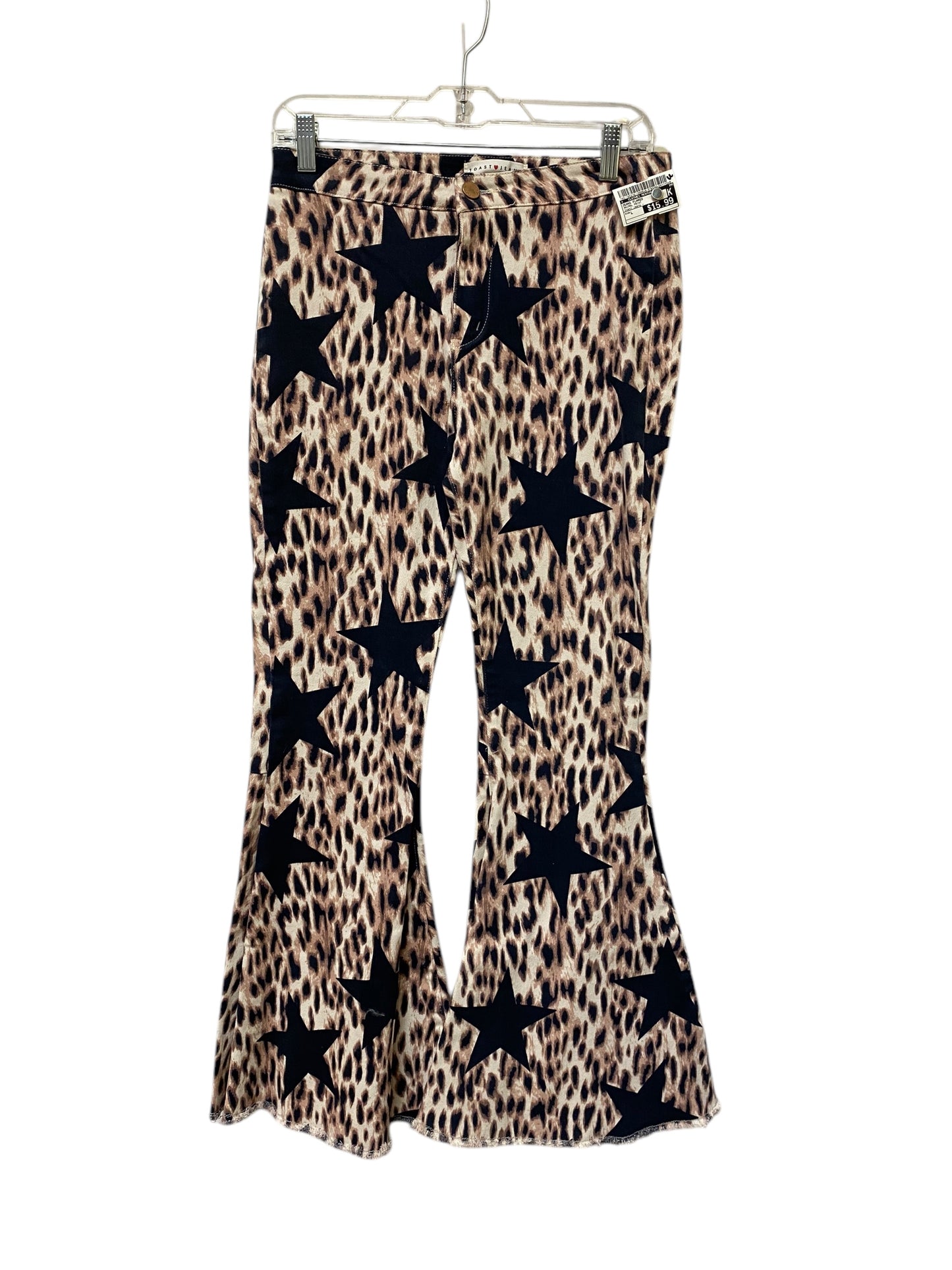 Jeans Flared By Clothes Mentor In Animal Print, Size: L