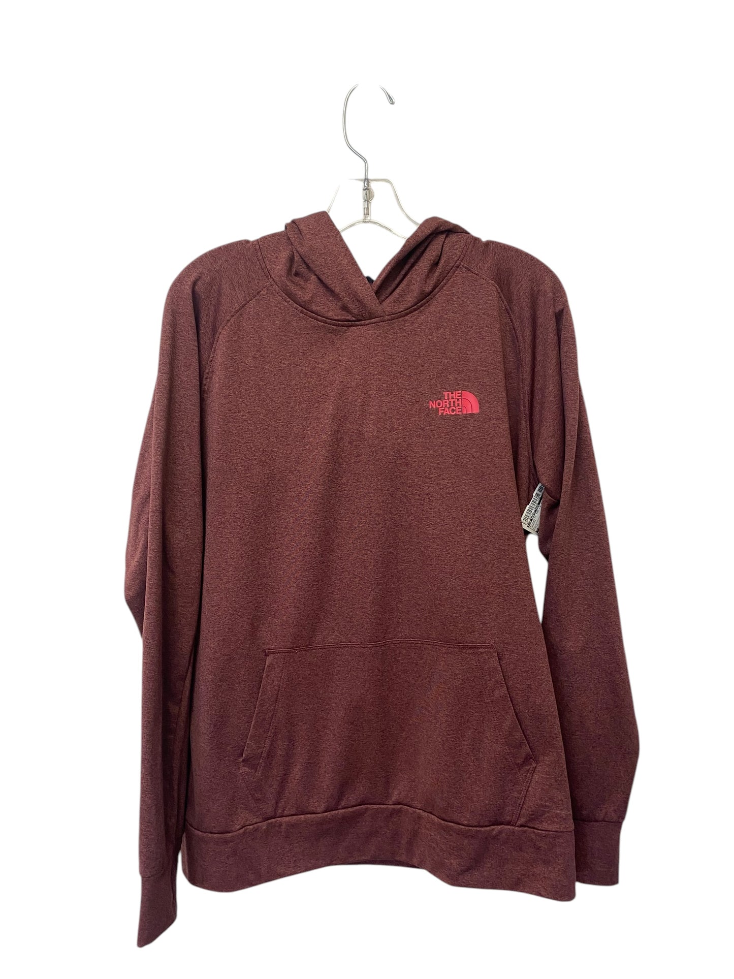 Athletic Top Long Sleeve Hoodie By The North Face In Maroon, Size: L