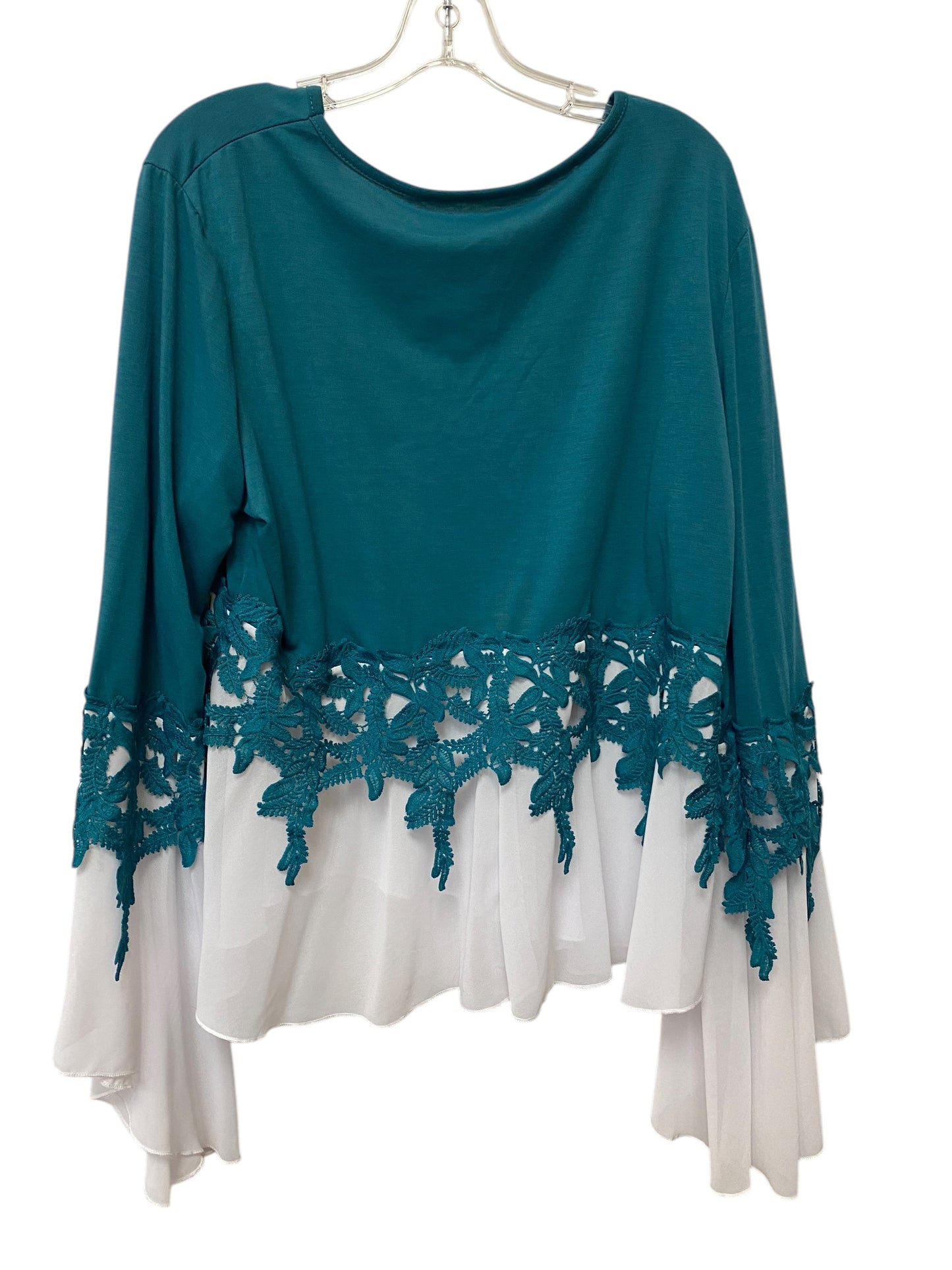 Top Long Sleeve By Clothes Mentor In Teal, Size: 4x