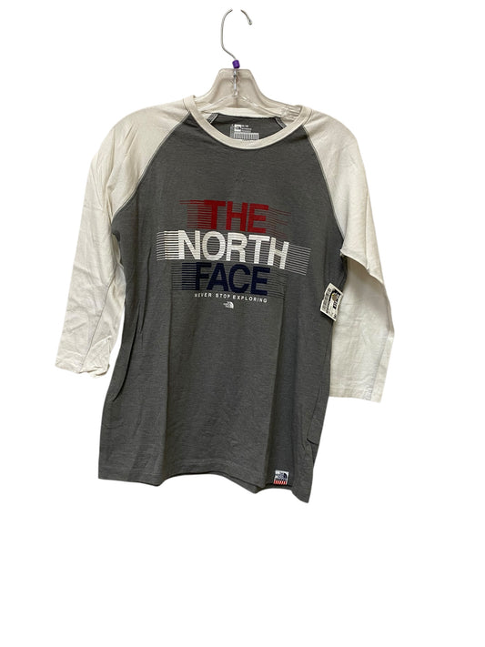 Top Long Sleeve By The North Face In Grey & White, Size: M