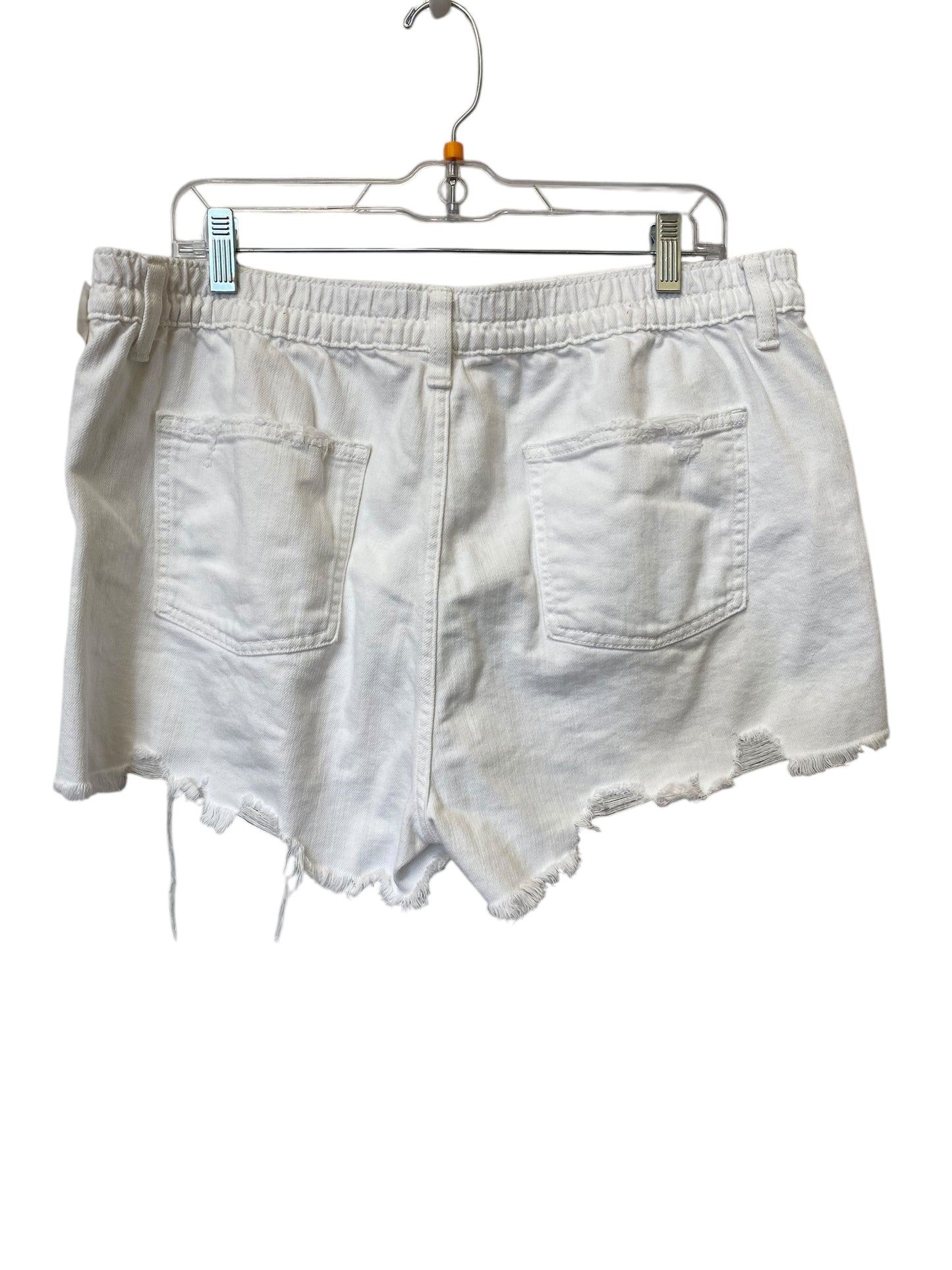 Shorts By Aerie In White Denim, Size: Xl