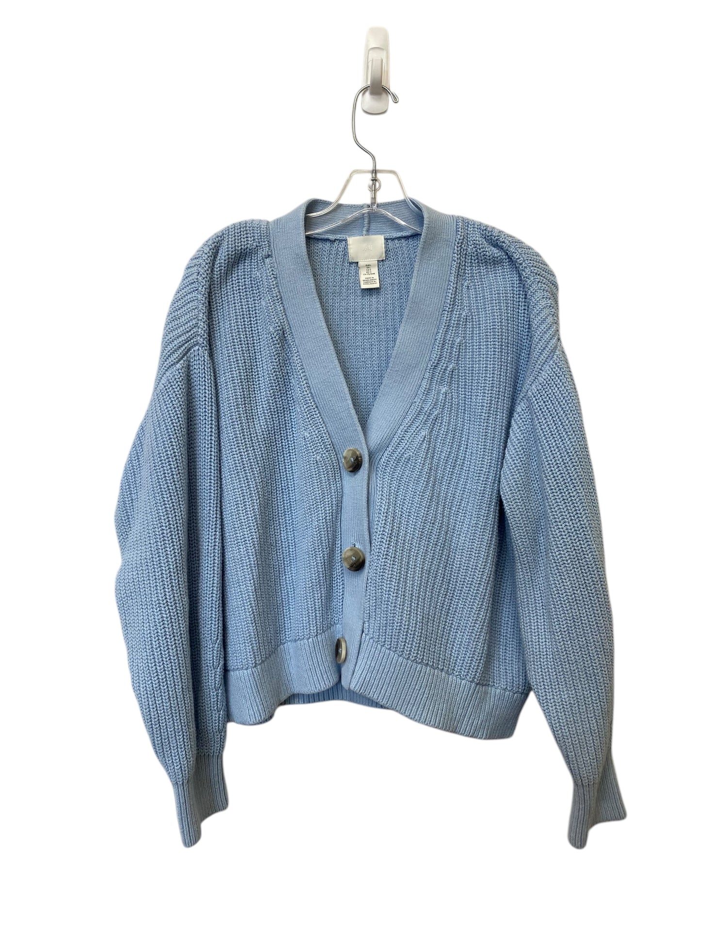 Sweater Cardigan By H&m In Blue, Size: L